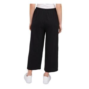 RILEY&RAE Womens Black Stretch Tie Sheer Wide Leg Pants S